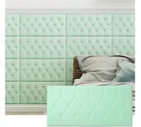 DMBBSAPBSH Rembourrage Mural Anti-Collision, Papier Peint Autocollant 3D, Panneau Mural Anti-Collision de 0,5 Pouce d'épaisseur(Green,4PCS)