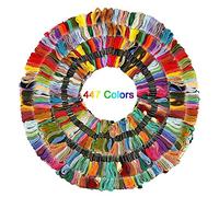 DMC 447 Fil à broder en coton pour point de croix Couleurs arc-en-ciel Palettes de couleurs pour bracelets d'amitié 8 m Fil à broder Couleurs mélangées pour bracelets d'amitié