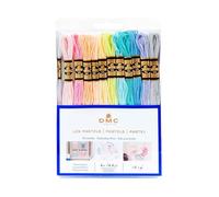 DMC - Assortiment de fils Mouliné Spécial 117MC - Coloris Pastels, 100% coton - 12 échevettes de 4 mètres | Fil à broder, idéal point de croix, bracelet brésilien, loisirs créatifs