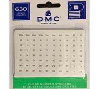 DMC – Étiquettes adhésives numérotées pour fils à broder, 630 étiquettes, blanc, Made in France