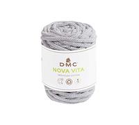 DMC Garn Fil de coton recyclé Eco Vita 12 — 4 mm aspect cordonnet 250 g (55 m) Col.121 Gris