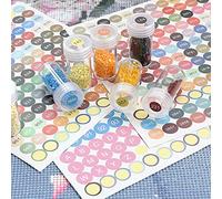 DMC Étiquettes autocollantes numérotées pour boîte de rangement de diamants, perles de mosaïque, outils de bouteille, 100 autocollants numériques, 26 lettres DMC447, numéro de couleur pour bouteille