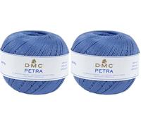 DMC Fil Petra, 100% Coton, Bleu, Taille 5 (Lot de 2)