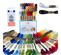 DMC Home Decor broderie Floss Set Assortiment Pack de 36 Coton Thread Kit Bundle avec broderie a main Taille d'aiguille 3/9 et Fiffes de DMC Blac