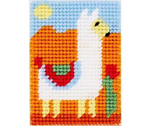 DMC - Kit canevas Mika le Lama au demi-point | Niveau facile - 13 x 18 cm