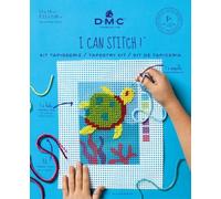 DMC - Kit canevas - Tortue au demi-point | Niveau facile - 13 x 18 cm