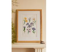 DMC Kit de broderie au point de croix motif fleurs paisibles, comprend 11 écheveaux de coton, toile Aida 14 carats, aiguille à broder et instructions (français non garanti)