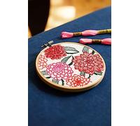 DMC - Kit de Broderie Dahlias | Fleurs Modernes en Rouge & Rose