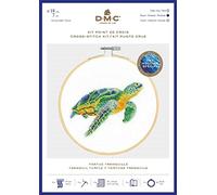DMC - Kit point de croix Tortue tranquille | Kit complet : Toile, Fil à broder, aiguille et insctructions | Niveau intermédiaire