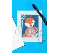 DMC - Kit point lancé - Gaspar le renard | à partir de 8 ans - Niveau facile | Contient le canevas imprimé, le fil, 1 aiguille et les explications - 15 x 18 cm
