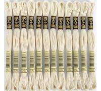 DMC - Lot 12 échevettes, Fil à Broder Mouliné 117MC, 100% Coton - s'adapte à Toutes Techniques et Tous Supports, idéal Point de Croix (Ecru)