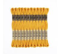 DMC - Lot 12 échevettes, Fil à Broder Mouliné 117MC, 100% Coton - s'adapte à Toutes Techniques et Tous Supports, idéal Point de Croix (Jaune 742)