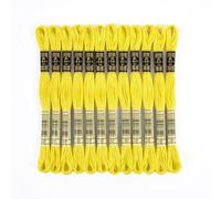 DMC - Lot 12 échevettes, Fil à Broder Mouliné 117MC, 100% Coton - s'adapte à Toutes Techniques et Tous Supports, idéal Point de Croix (Jaune 307)