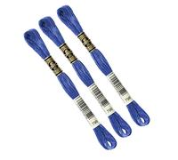 DMC - Lot De 3 échevettes DMC BLEU, Fil à broder Mouliné 117MC, 100% coton - S'adapte à toutes techniques et tous supports, idéal point de croix