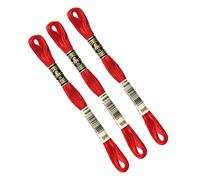 DMC Garn – Lot de 3 échevettes fil à broder Mouliné 117MC 100% coton Rouge lumineux 666