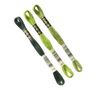 DMC - Lot De 3 échevettes DMC assortiment VERT col. 319-907-471, Fil à broder Mouliné 117MC, 100% coton - S'adapte à toutes techniques et tous supports, idéal point de croix