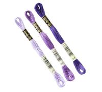 DMC - Lot De 3 échevettes DMC assortiment VIOLET col. 211-208-333, Fil à broder Mouliné 117MC, 100% coton - S'adapte à toutes techniques et tous supports, idéal point de croix
