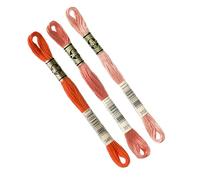 DMC - Lot De 3 échevettes DMC assortiment ORANGE col. 946-351-352, Fil à broder Mouliné 117MC, 100% coton - S'adapte à toutes techniques et tous supports, idéal point de croix