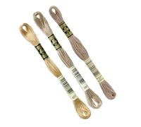DMC - Lot De 3 échevettes DMC assortiment BEIGE col. 437-841-07, Fil à broder Mouliné 117MC, 100% coton - S'adapte à toutes techniques et tous supports, idéal point de croix