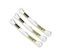 DMC - Lot De 3 échevettes DMC, Fil à broder Mouliné 117MC, 100% coton - S'adapte à toutes techniques et tous supports, idéal point de croix (BLANC LUMINEUX)