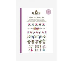 DMC - Mini livre point de croix FLEURS, format A6, 40 pages avec 80/100 mini motifs