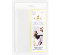 DMC Feuilles magiques hydrosolubles autocollantes pour broderie A5 Pack de 2 Blanc