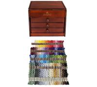 DMC Petite boîte décorative en bois avec assortiment (100-120 écheveaux) (assortiment de coton perlé, 100 écheveaux)