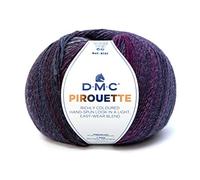 DMC Fil à tricoter Pirouette – multicolore, chaud et léger – 200 g/500 m – 842 Violet