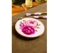 DMC - Pivoines roses par Aksinya Nizhnik Kit point de croix intermédiaire