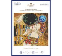 DMC Set de point de croix "Baiser" d'après Gustav Klimt, 28,5x28,5cm, modèle de