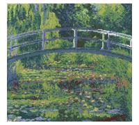 DMC Set de point de croix "Étang de nénuphars avec pont japonais" d'après Claude