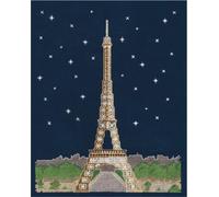 DMC set point de croix "Paris la nuit" brille dans l'obscurité, motif à compter, 20x25cm