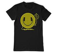 DMC Technics Happy My Generation Smiley DJ Headphones t-Shirt Black(Medium)