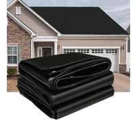 DMCHENGMA Bâche Noire Robuste 500 g/㎡ en polyéthylène imperméable avec œillets renforcés, auvent Polyvalent et Tapis de Sol pour la Protection du Toit et de la Caravane(4x5m)