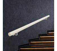DMCHENGMA Main Courante Blanche pour escaliers, Balustrade Murale en Bois Massif antidérapante, Rampe d'escalier, tiges de Support de Couloir pour marches intérieures et extérieures(50cm)
