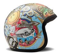 DMD Jet-Vintage Casque Moto Hommes, Multicolore, XS