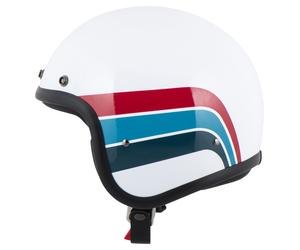 DMD Retro Artemis Casque Jet Blanc/Rouge/Bleu M unisex