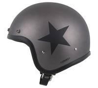 DMD Retro Star Grey Casque Jet Mat/Gris S unisex