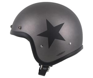 DMD Retro Star Grey Casque Jet Mat/Gris S unisex