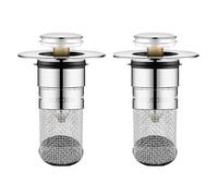 DmDoyy 2 Pieces Bonde De Lavabo, 34-40mm Bonde Lavabo Universel avec Filtre, Universel Pop Up Bonde De Lavabo, Peut Être Utilisé pour Filtrer Et Prévenir Le Colmatage des Égouts