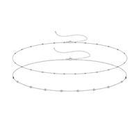 DmDoyy Chaine De Taille Femme, 1PCS Réglable Double Étage Ventre En Argent Pour Femmes, Étanche,Convient Pour Les Jeans Habillés Bikini