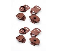 DmDoyy Lot De 4 Paires (8 Unités) Avec Guide Rail En Plastique Brun. Roulette Placard Porte Coulissante Armoire. Système Coulissant Intégré Pour Meuble Encastré