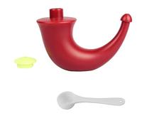 DmDoyy Rhino Horn Neti Pot Rouge, Pot De Yoga Pour Le Nez, Système D'irrigation Sinusoïdale Pour Congestion Nasale, Allergies Et Soins Quotidiens, Livré Avec Une Cuillère À Sel De 2.5G
