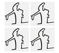 DmDoyy Stickers Voiture, Autocollants Réfléchissants, Angry Man Scratch Sticker 8,4 X 8,1 Cm À Coller À Côté D'une Rayure De Peinture Noir, 4 PCS