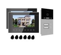 DMETE Interphone vidéo sans Fil Tuya Smart App 1080P 7 Pouces, Wi-FI, 1 à 4 foyers, Carte RFIC, Sonnette, interphone de Villa, portier Notifications en Temps réel(P253C-2M714B2-86G2)