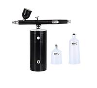 DMETE Kit d'aérographe Mini compresseur Set Simple Action Spray Pistolet à pulvériser for maquillage Décoration coiffure Coupe du visage remplaçable Soufflage pratique(D)