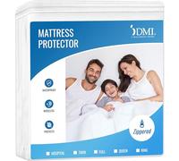 DMI Santé zippée Plastique Housse de matelas protecteurs pour lit d'hôpital, Inch-36 X 80 X 6, Blanc, 12-count