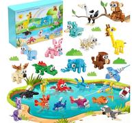 DMIGHT 24 paquets de cadeaux de fête d'animaux pour enfants, mini ensemble de jouets de bloc de construction d'animaux pour remplir des sacs cadeaux, récompenses de classe, Pâques, anniversaire, jour