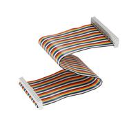 DMiotech 1 Paquet 50 Broches IDC Fil Plat Arc-en-ciel Ruban Câble 11,8 pouce 2,54 mm Pas Plaque Pain Cavalier Fils pour Ordinateur Audio Systèmes