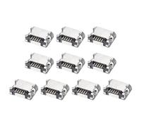 DMiotech 10Pcs Connecteur de Prise Femelle Micro USB 5 Broches Adaptateur de Prises Jack 180 Degrés 1A 30V Ensemble Connecteurs Jack pour Réparation et Remplacement USB de Téléphone